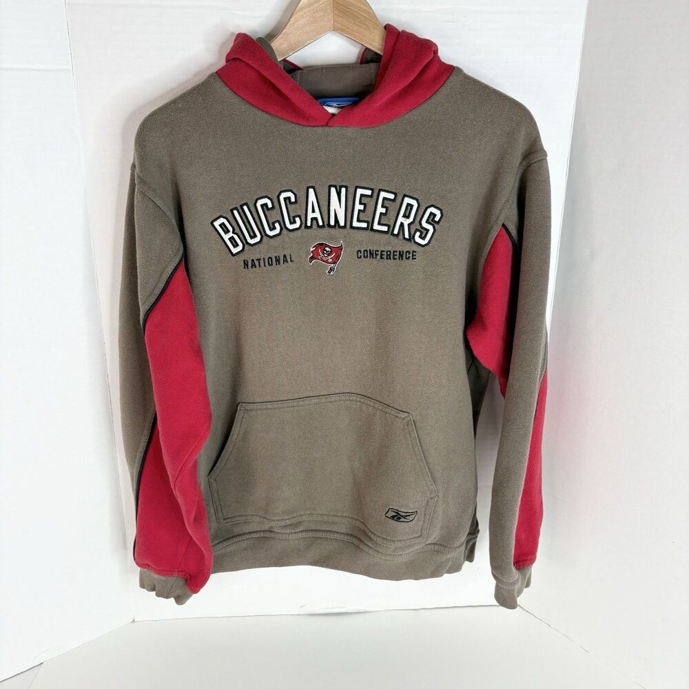 Tampa Bay Buccaneers Hoodie Sweatshirt Medium, Brown/Red, Reebok, Retro Y2K